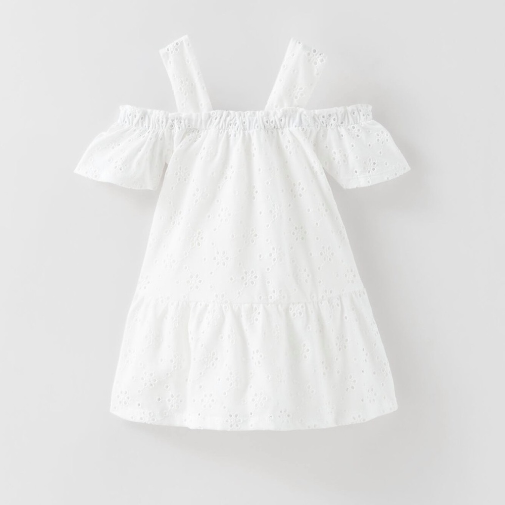 Zara Girls Cut Out Embroidered Dress